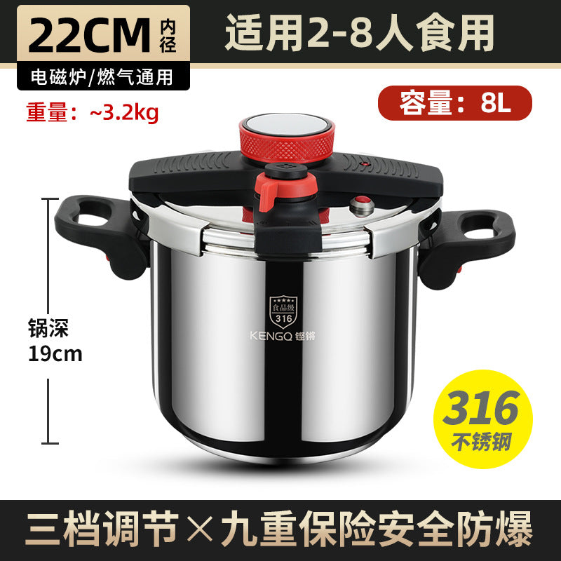 Germany 316 stainless steel pressure cooker thickening new pressure cooker anti-household pressure cooker official flagship Hypersku