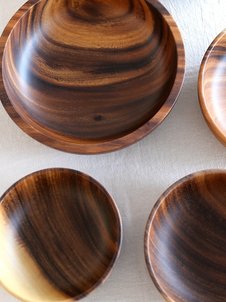 Kitchen Natural Wooden Bowl Household Fruit Bowl Salad Bowl For Home Restaurant Food Container Wooden Utensils Note The Size Hot sunstore