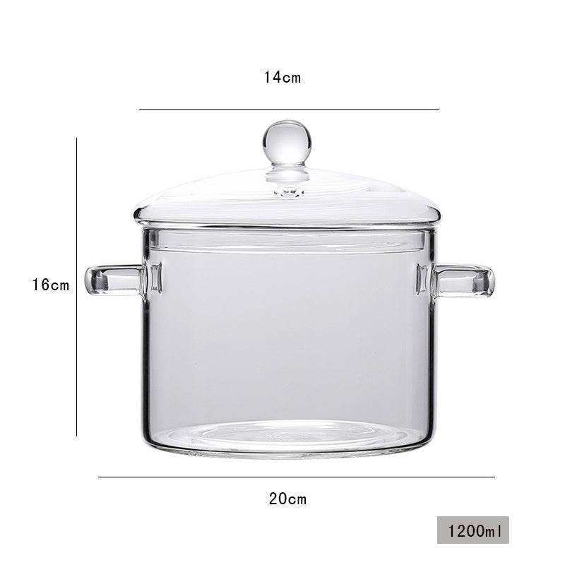 Glass Pot Stove Pot Kitchen Transparent Mini Soup Pot Stove Stove Cooking Tools Accessories sun store