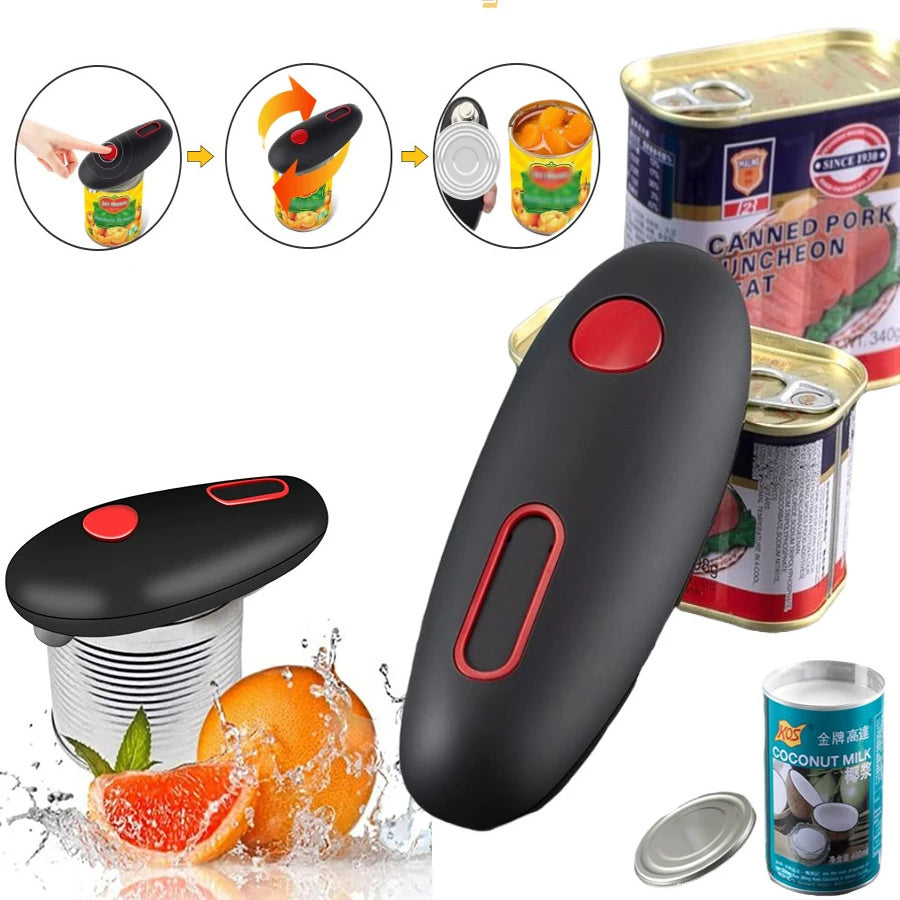 Electric Can Opener Automatic Jar Bottle Can Machine One Touch Portable Kitchen Hand Free Opening Opener Tool Gadgets sunstore