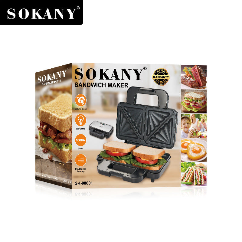 SOKANY08001 Sandwich machine Home breakfast machine Griddle electric baking pan double-sided bread press toaster Hypersku