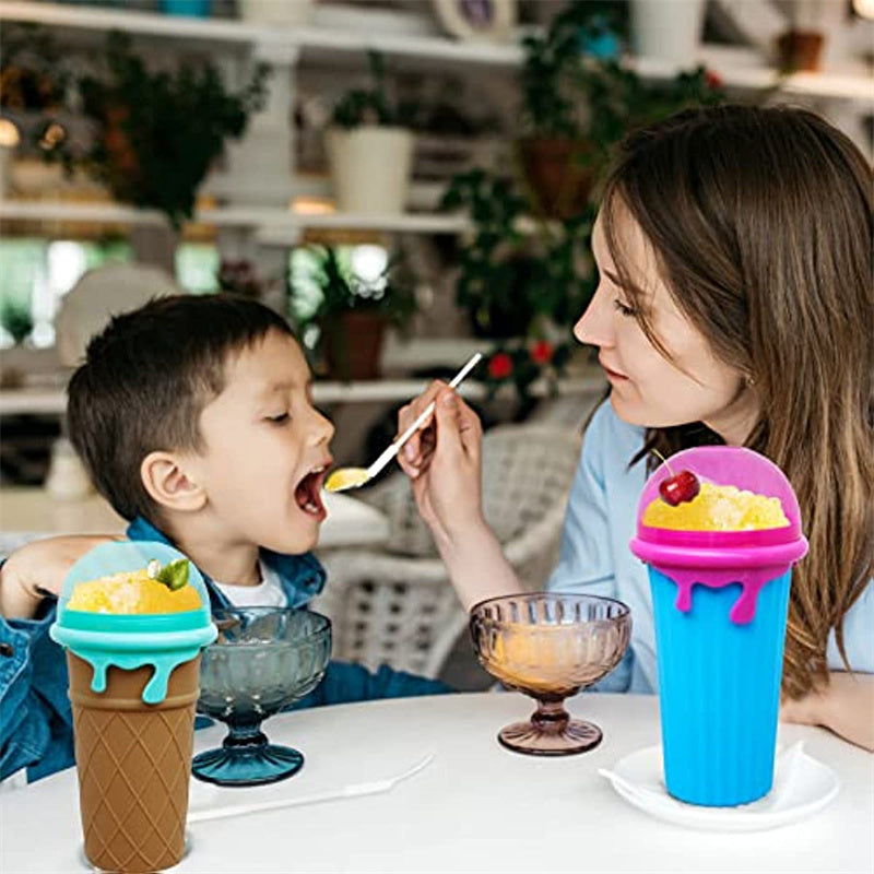 500ml Large Capacity Slushy Cup Summer Squeeze Homemade Juice Water Bottle Quick-Frozen Smoothie Sand Cup Pinch Fast Cooling Magic Ice Cream Slushy Maker Beker Kitchen Gadgets sunstore