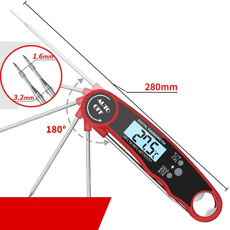 Folding Kitchen Food Thermometer Electronic Food Grill Thermometer sun store