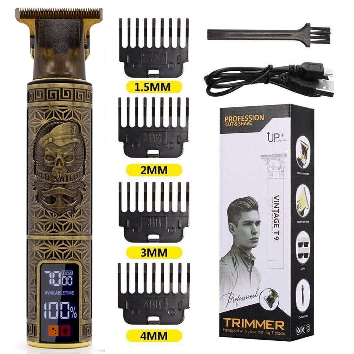 Mens Professional Hair Clippers Electric Shaver Trimmers Machine Cordless Beard sun store