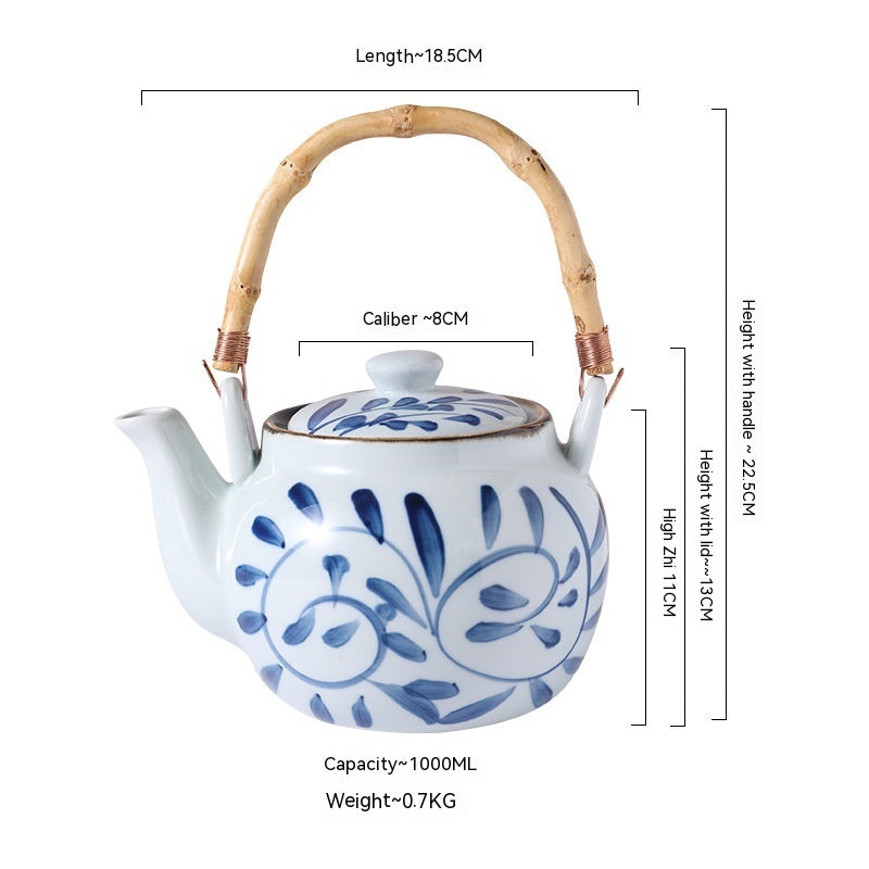 Porcelain Household Ceramic Kettle Tea Japanese Retro sun store