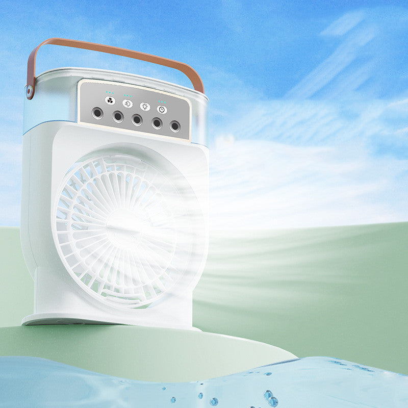 Portable USB Air Conditioner Cooling Fan With 5 Sprays 7 Color Light 600ML Water Tank Spray Mist Air Cooler Humidifiers sunstore