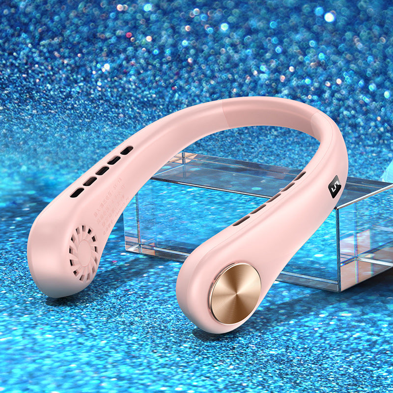 New Mini Neck Fan Portable Bladeless Hanging Neck Rechargeable Air Cooler Mini Summer Sports Fans sunstore