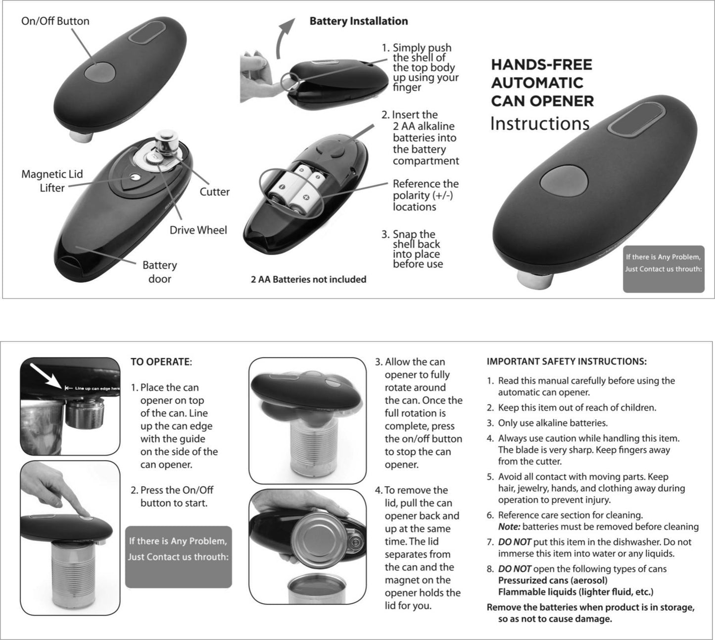 Electric Can Opener Automatic Jar Bottle Can Machine One Touch Portable Kitchen Hand Free Opening Opener Tool Gadgets sunstore