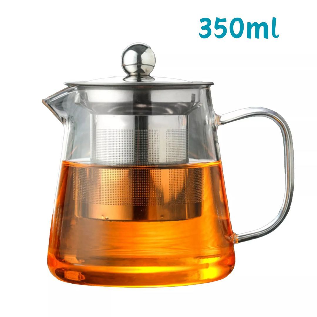Heat Resistant Clear Glass Teapot Jug With Infuser Coffee Tea Leaf Herbal Pot sun store