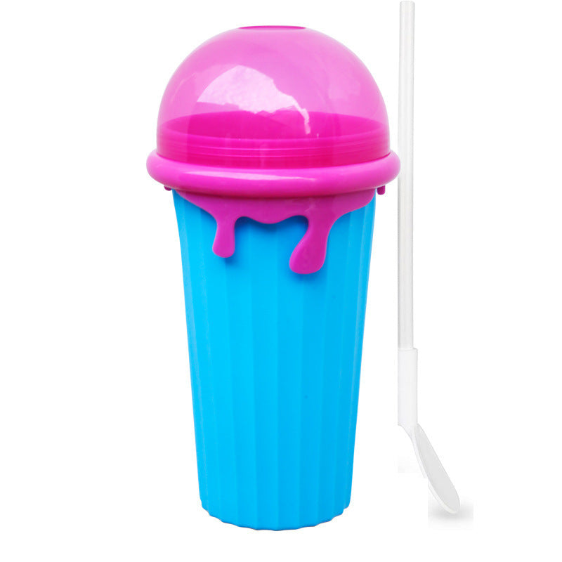 500ml Large Capacity Slushy Cup Summer Squeeze Homemade Juice Water Bottle Quick-Frozen Smoothie Sand Cup Pinch Fast Cooling Magic Ice Cream Slushy Maker Beker Kitchen Gadgets sunstore