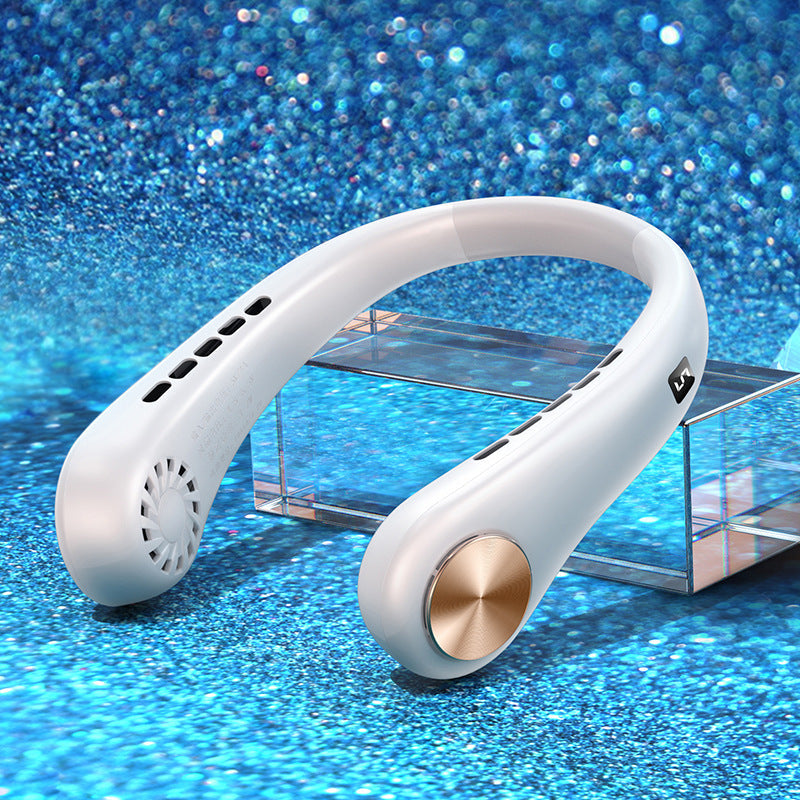 New Mini Neck Fan Portable Bladeless Hanging Neck Rechargeable Air Cooler Mini Summer Sports Fans sunstore