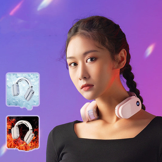 USB Portable Fan Hanging Neck Fan Cooling Cooler Heater Heating Air Conditioner Neck Massager for Home Office, Travel sunstore