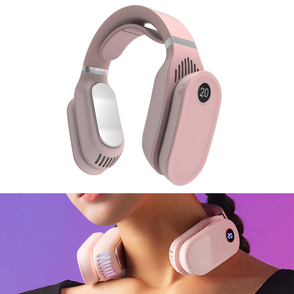 USB Portable Fan Hanging Neck Fan Cooling Cooler Heater Heating Air Conditioner Neck Massager for Home Office, Travel sunstore