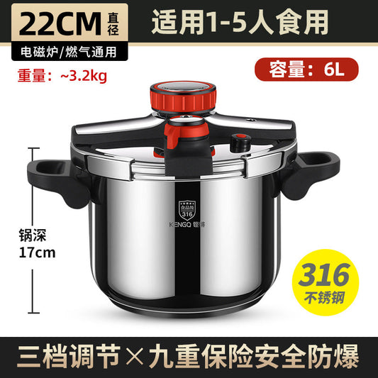 Germany 316 stainless steel pressure cooker thickening new pressure cooker anti-household pressure cooker official flagship Hypersku
