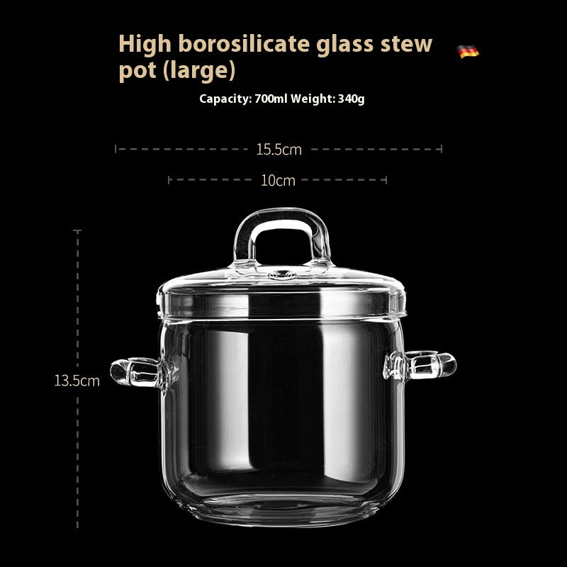 High Temperature Resistant Glass With Lid Slow Cooker