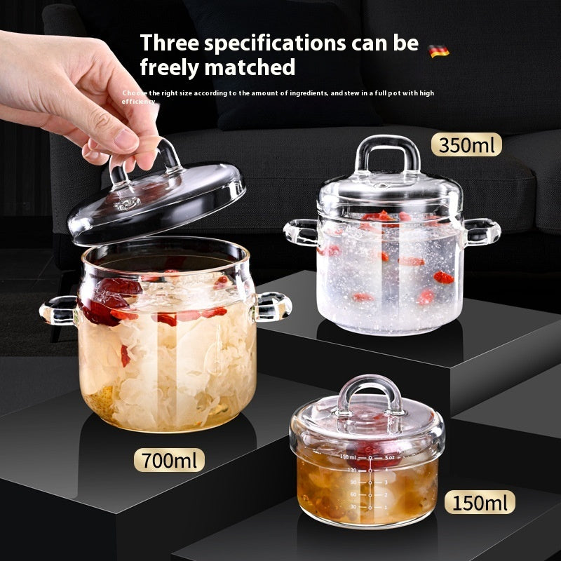 High Temperature Resistant Glass With Lid Slow Cooker