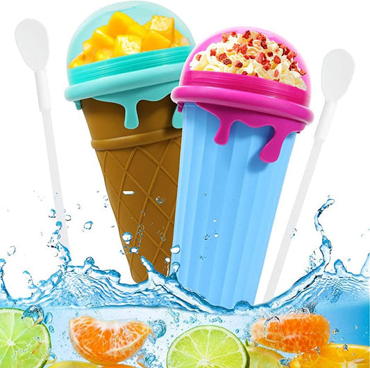 500ml Large Capacity Slushy Cup Summer Squeeze Homemade Juice Water Bottle Quick-Frozen Smoothie Sand Cup Pinch Fast Cooling Magic Ice Cream Slushy Maker Beker Kitchen Gadgets sunstore