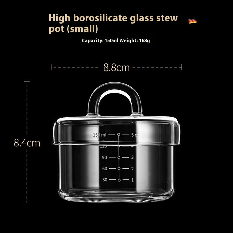 High Temperature Resistant Glass With Lid Slow Cooker