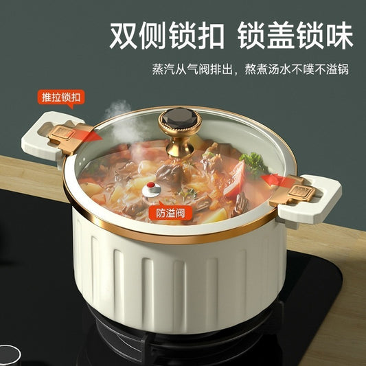 Micro pressure cooking pot household large capacity Roman stockpot electric stove universal non-stick multifunctional double ear pot stockpot