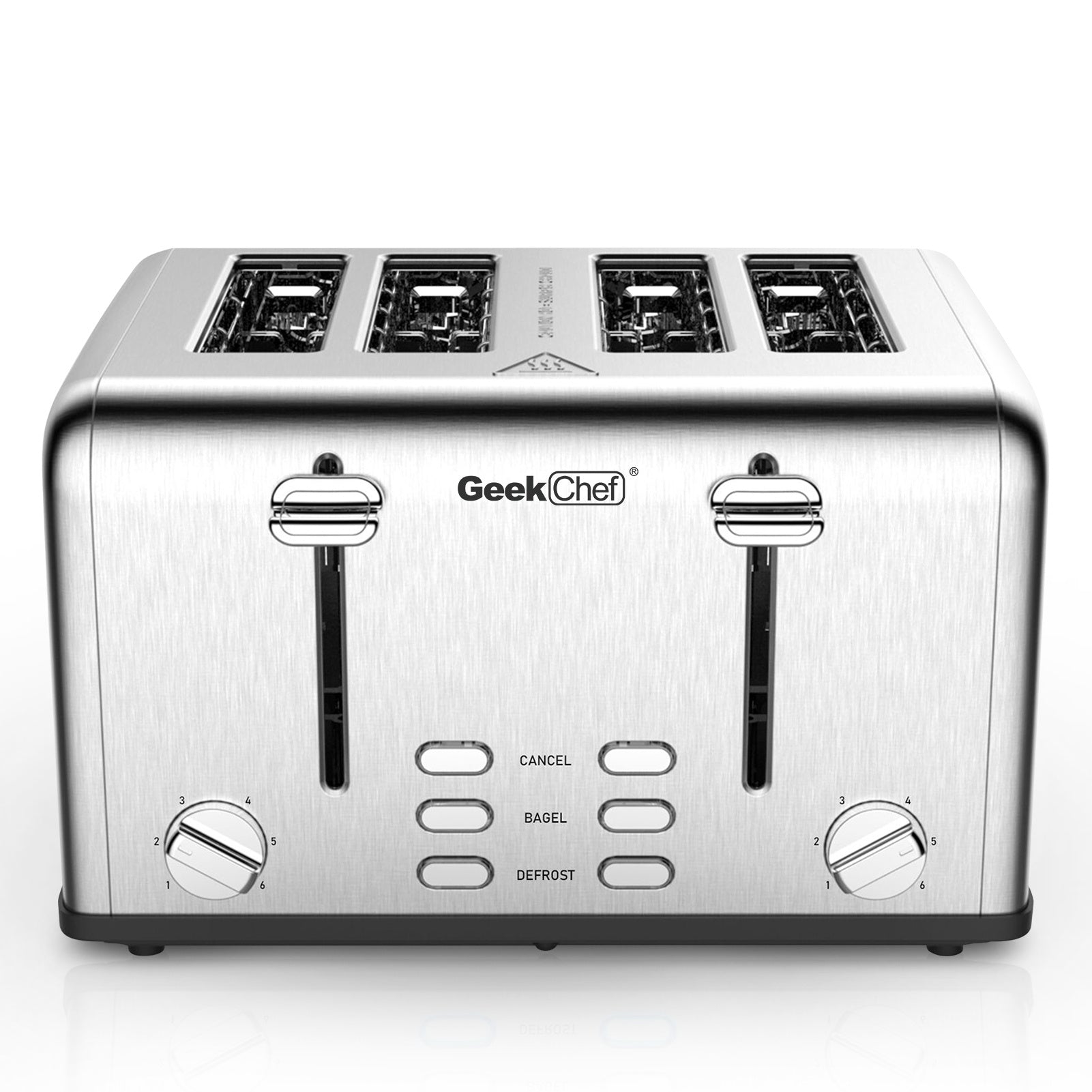 Prohibit Shelves In The Amazon. Toaster 4 Slice, Geek Chef Stainless Steel Extra-Wide Slot Toaster With Dual Control Panels Of Bagel,Defrost,Cancel Function,Ban Amazon sun store