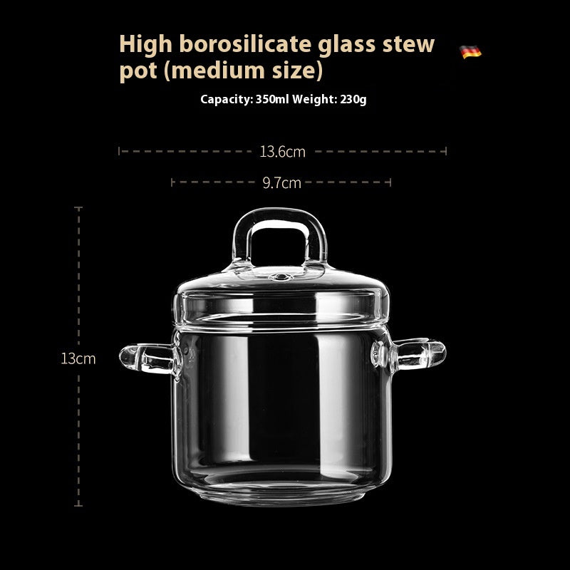 High Temperature Resistant Glass With Lid Slow Cooker